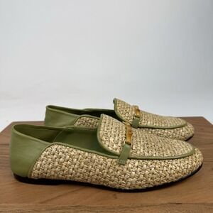 New Paula Torres Lia Raffia Handmade Loafer Shoes Size 7 M